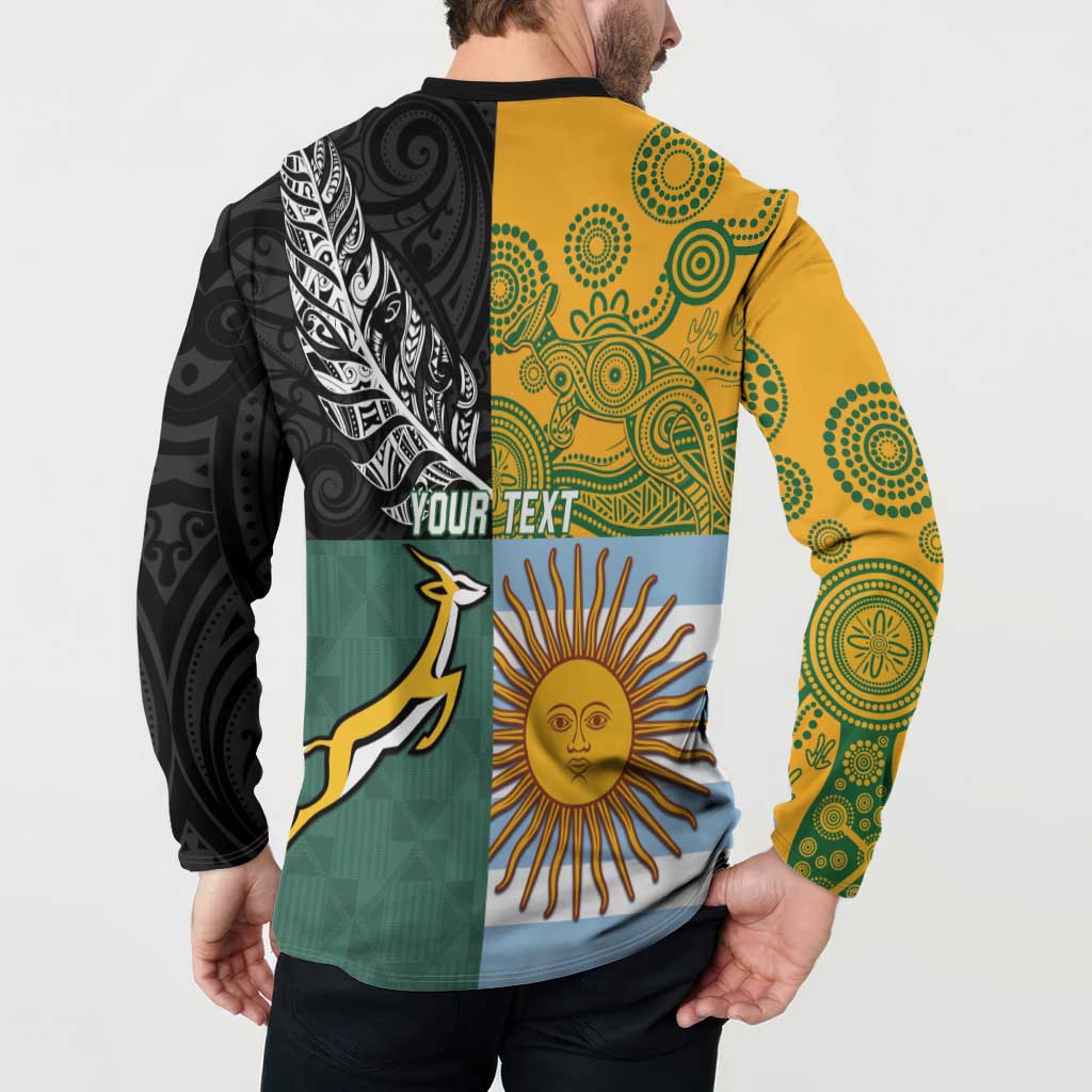 Personalised Rugby 2025 Championship Button Sweatshirt Combination of Southern Hemisphere Countries - Wonder Print Shop
