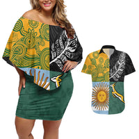 Personalised Rugby 2025 Championship Couples Matching Off Shoulder Short Dress and Hawaiian Shirt Combination of Southern Hemisphere Countries - Wonder Print Shop