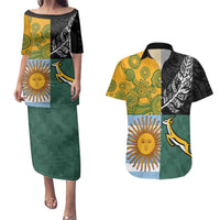 Personalised Rugby 2025 Championship Couples Matching Puletasi and Hawaiian Shirt Combination of Southern Hemisphere Countries - Wonder Print Shop