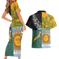 Personalised Rugby 2025 Championship Couples Matching Short Sleeve Bodycon Dress and Hawaiian Shirt Combination of Southern Hemisphere Countries - Wonder Print Shop