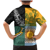 Personalised Rugby 2025 Championship Family Matching Mermaid Dress and Hawaiian Shirt Combination of Southern Hemisphere Countries - Wonder Print Shop