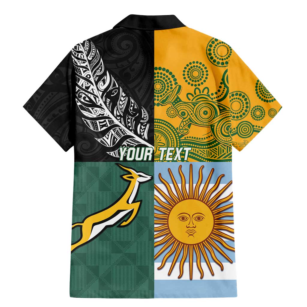 Personalised Rugby 2025 Championship Family Matching Mermaid Dress and Hawaiian Shirt Combination of Southern Hemisphere Countries - Wonder Print Shop