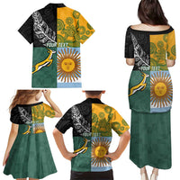 Personalised Rugby 2025 Championship Family Matching Puletasi and Hawaiian Shirt Combination of Southern Hemisphere Countries - Wonder Print Shop