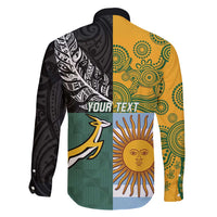 Personalised Rugby 2025 Championship Family Matching Short Sleeve Bodycon Dress and Hawaiian Shirt Combination of Southern Hemisphere Countries - Wonder Print Shop