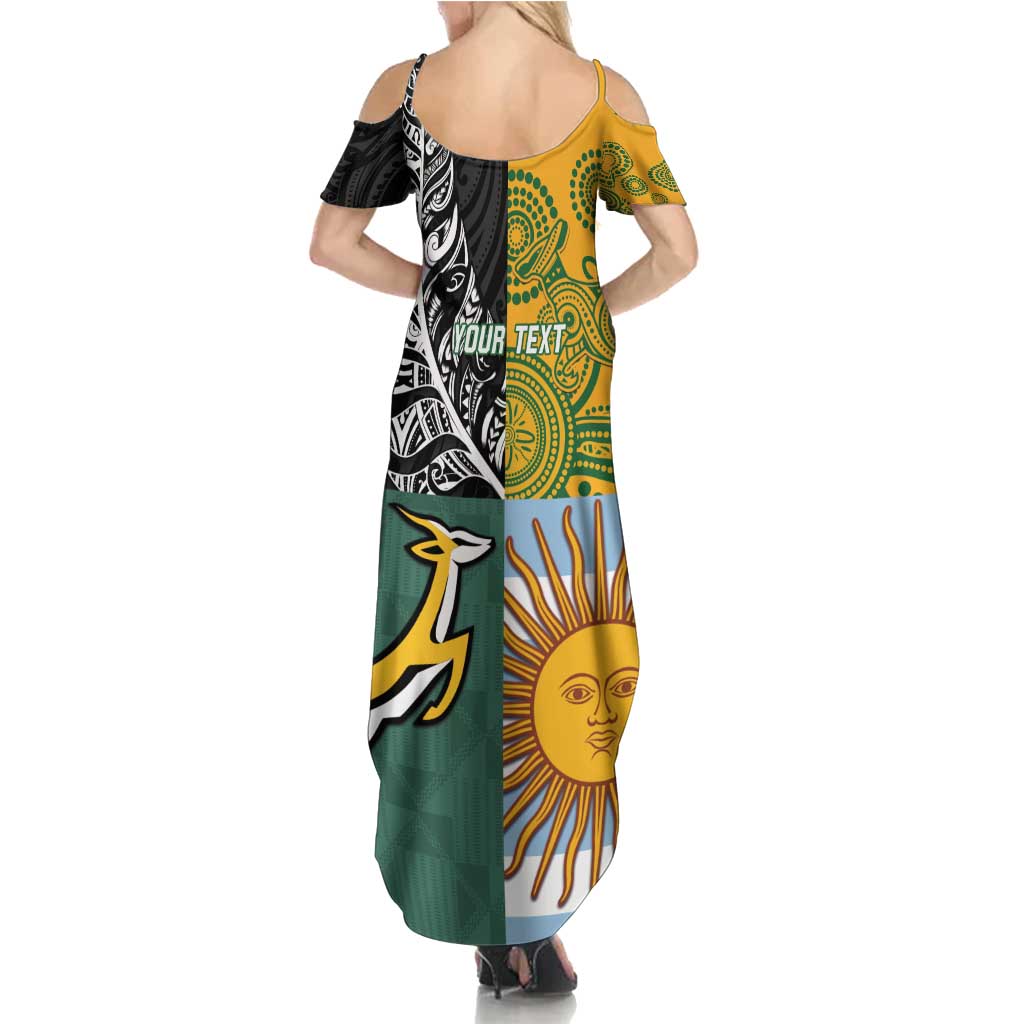 Personalised Rugby 2025 Championship Family Matching Summer Maxi Dress and Hawaiian Shirt Combination of Southern Hemisphere Countries - Wonder Print Shop