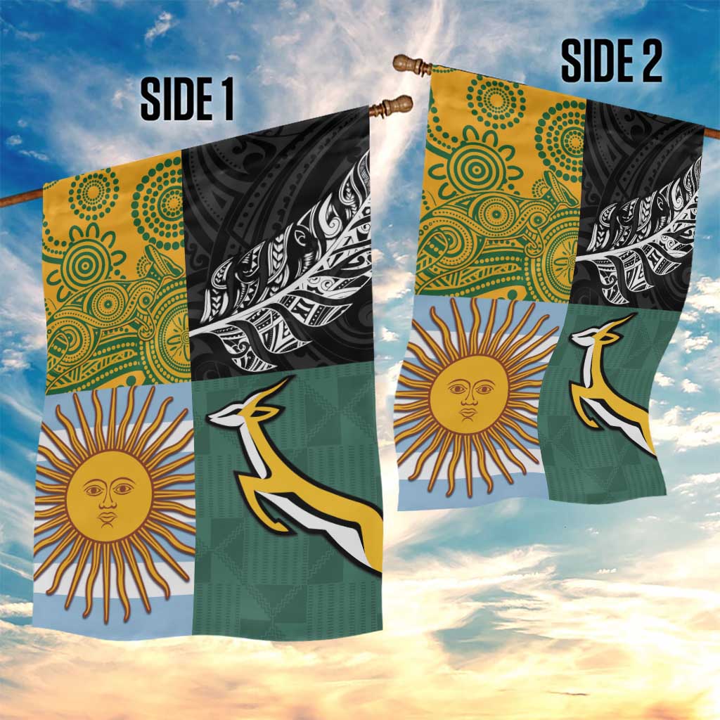 Rugby 2025 Championship Garden Flag Combination of Southern Hemisphere Countries - Wonder Print Shop