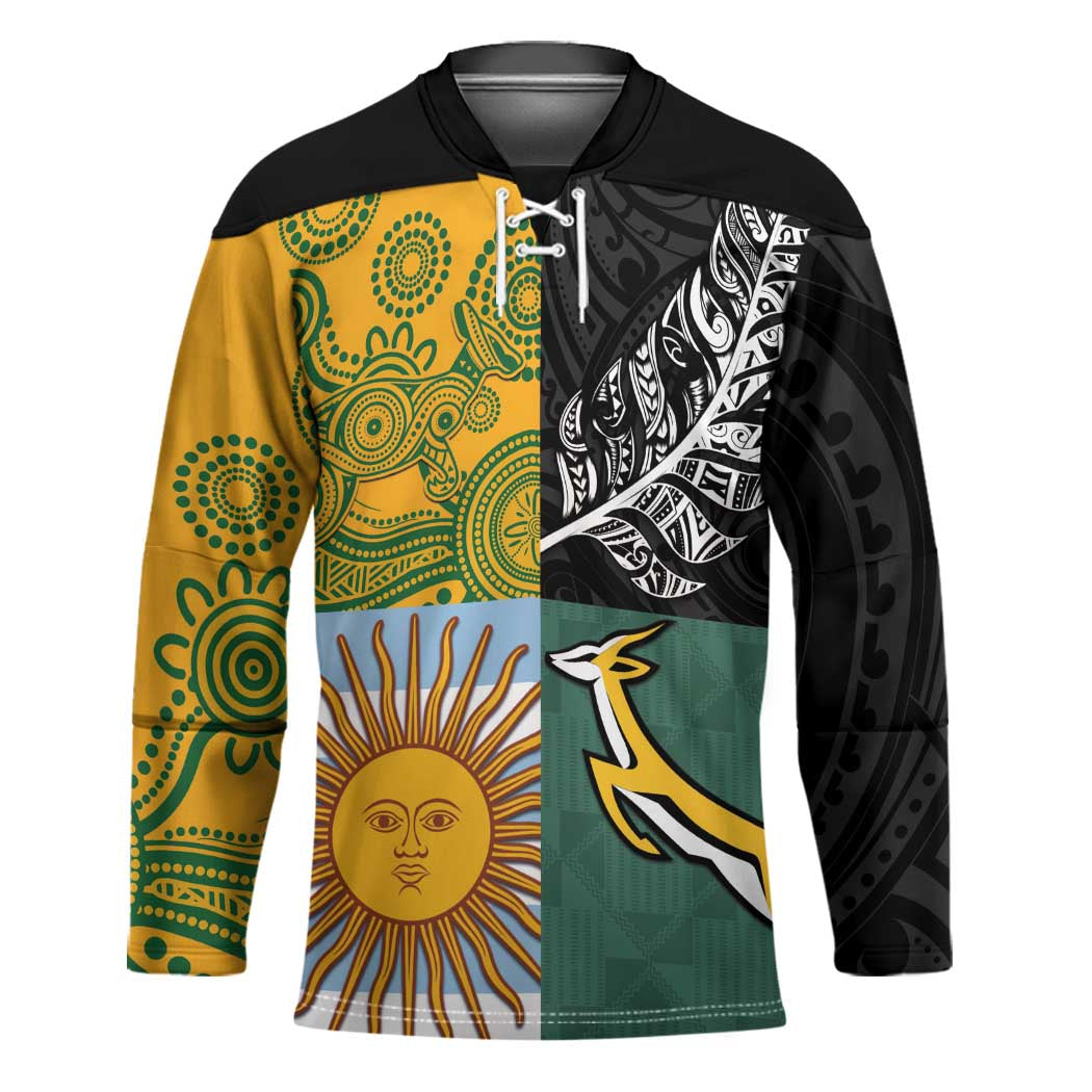 Personalised Rugby 2025 Championship Hockey Jersey Combination of Southern Hemisphere Countries - Wonder Print Shop