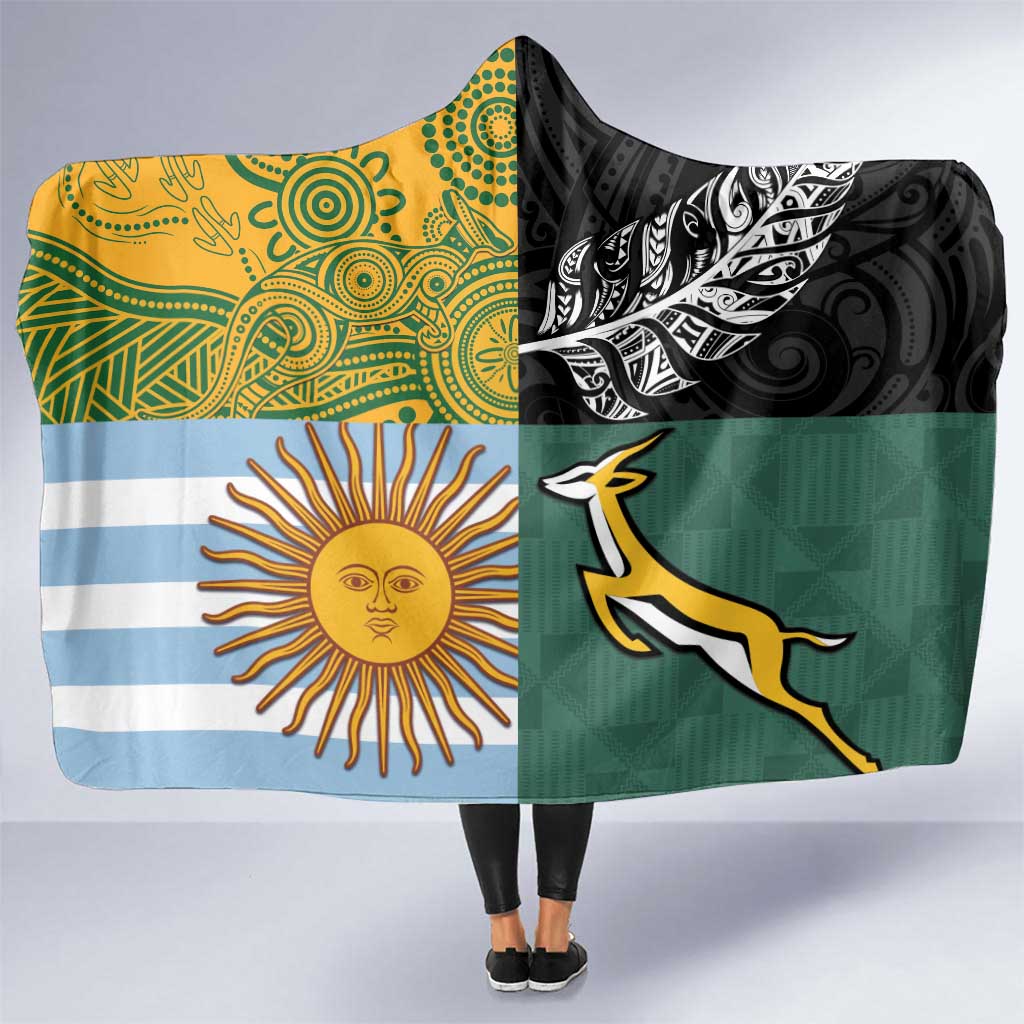 Rugby 2025 Championship Hooded Blanket Combination of Southern Hemisphere Countries - Wonder Print Shop