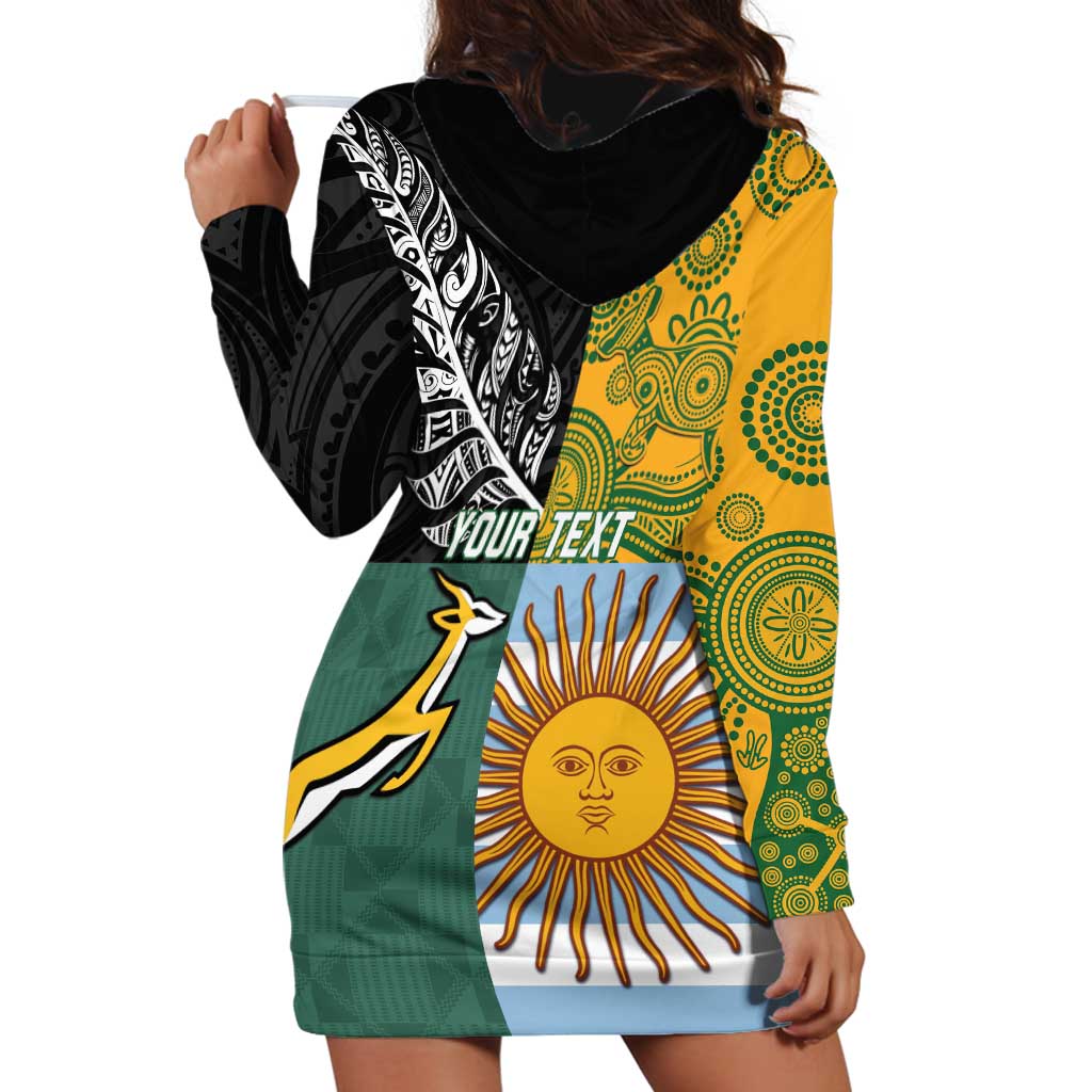 Personalised Rugby 2025 Championship Hoodie Dress Combination of Southern Hemisphere Countries - Wonder Print Shop