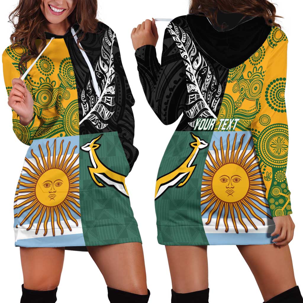 Personalised Rugby 2025 Championship Hoodie Dress Combination of Southern Hemisphere Countries - Wonder Print Shop