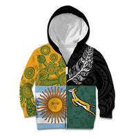 Personalised Rugby 2025 Championship Kid Hoodie Combination of Southern Hemisphere Countries - Wonder Print Shop
