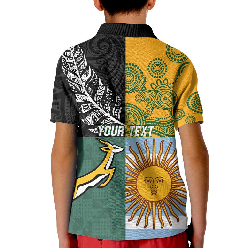 Personalised Rugby 2025 Championship Kid Polo Shirt Combination of Southern Hemisphere Countries - Wonder Print Shop