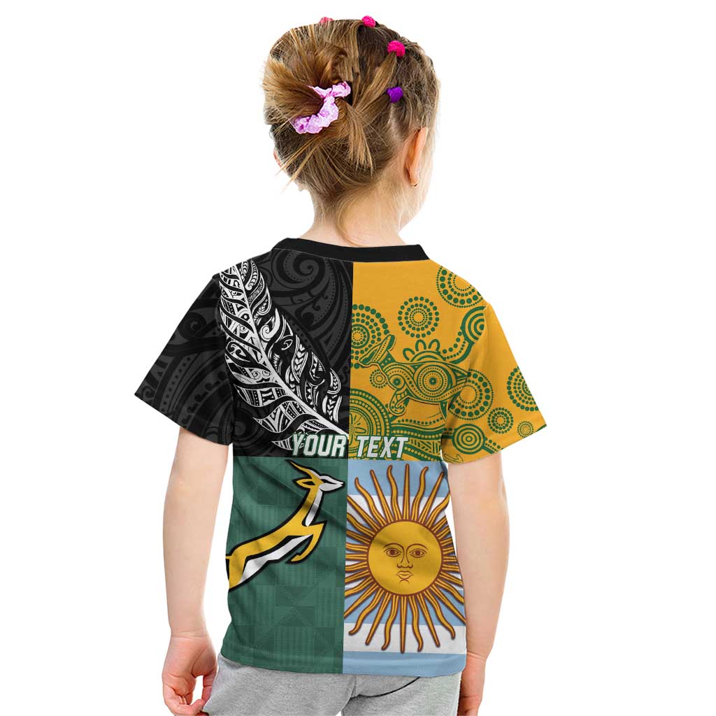 Personalised Rugby 2025 Championship Kid T Shirt Combination of Southern Hemisphere Countries - Wonder Print Shop