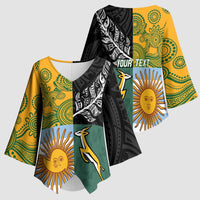 Personalised Rugby 2025 Championship Kimono Sleeve Blouse Combination of Southern Hemisphere Countries - Wonder Print Shop