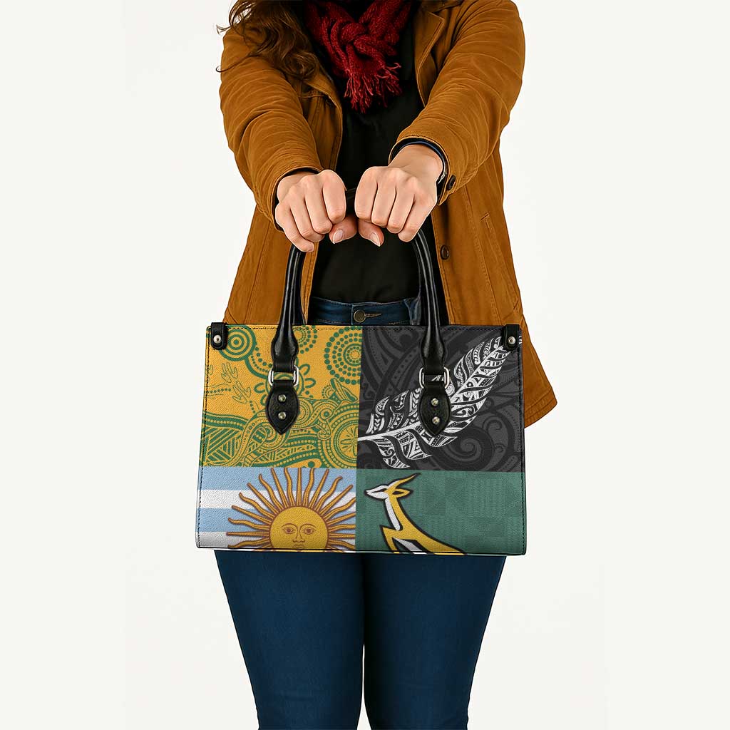 Rugby 2025 Championship Leather Bag Combination of Southern Hemisphere Countries - Wonder Print Shop