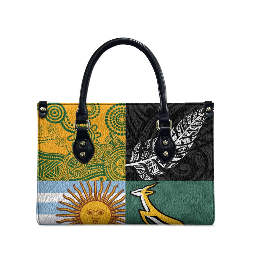 Rugby 2025 Championship Leather Bag Combination of Southern Hemisphere Countries - Wonder Print Shop