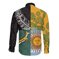 Personalised Rugby 2025 Championship Long Sleeve Button Shirt Combination of Southern Hemisphere Countries - Wonder Print Shop