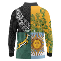 Personalised Rugby 2025 Championship Long Sleeve Polo Shirt Combination of Southern Hemisphere Countries - Wonder Print Shop