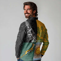Personalised Rugby 2025 Championship Long Sleeve Polo Shirt Combination of Southern Hemisphere Countries - Wonder Print Shop