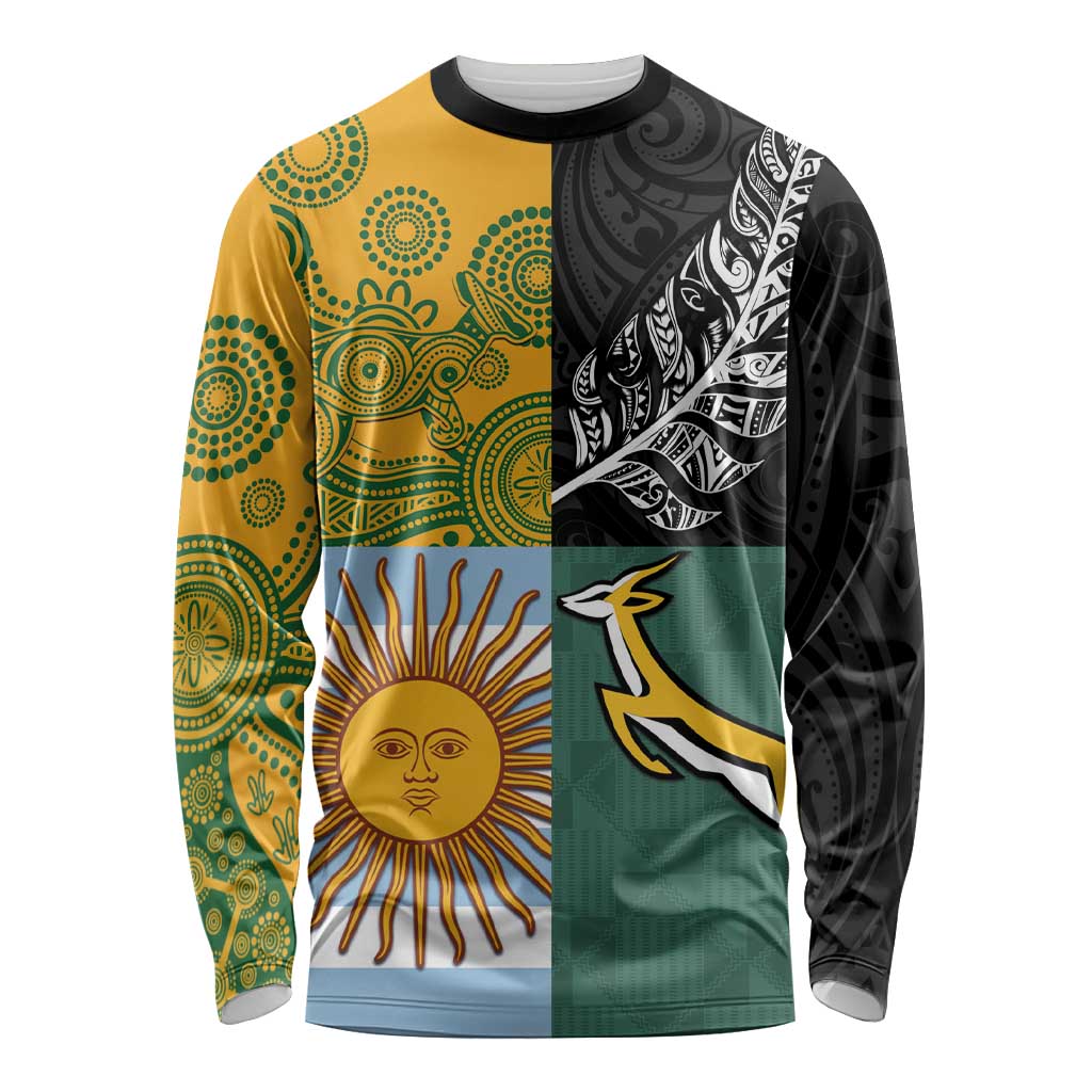 Personalised Rugby 2025 Championship Long Sleeve Shirt Combination of Southern Hemisphere Countries - Wonder Print Shop