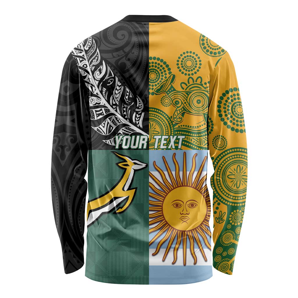 Personalised Rugby 2025 Championship Long Sleeve Shirt Combination of Southern Hemisphere Countries - Wonder Print Shop