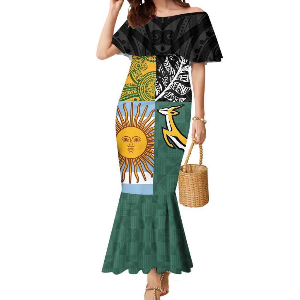 Personalised Rugby 2025 Championship Mermaid Dress Combination of Southern Hemisphere Countries - Wonder Print Shop