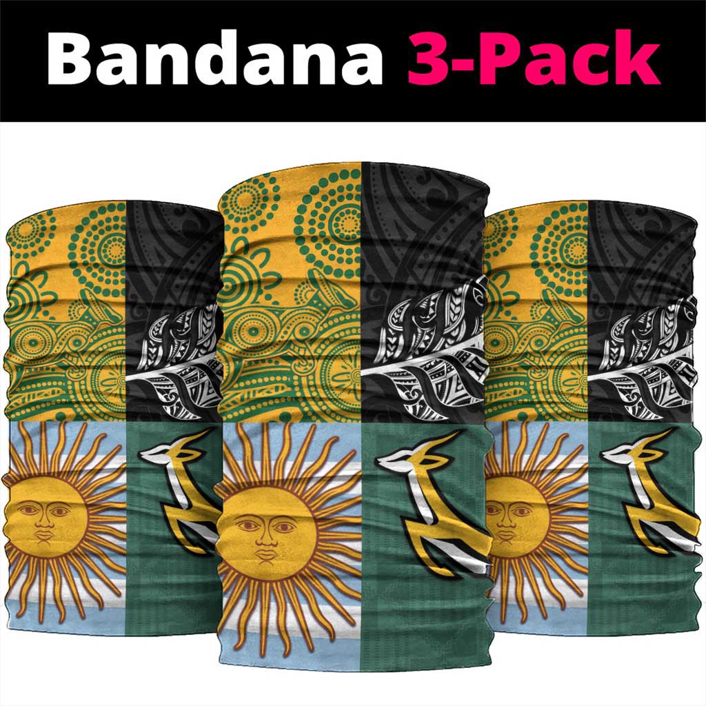 Rugby 2025 Championship Neck Gaiter Combination of Southern Hemisphere Countries - Wonder Print Shop