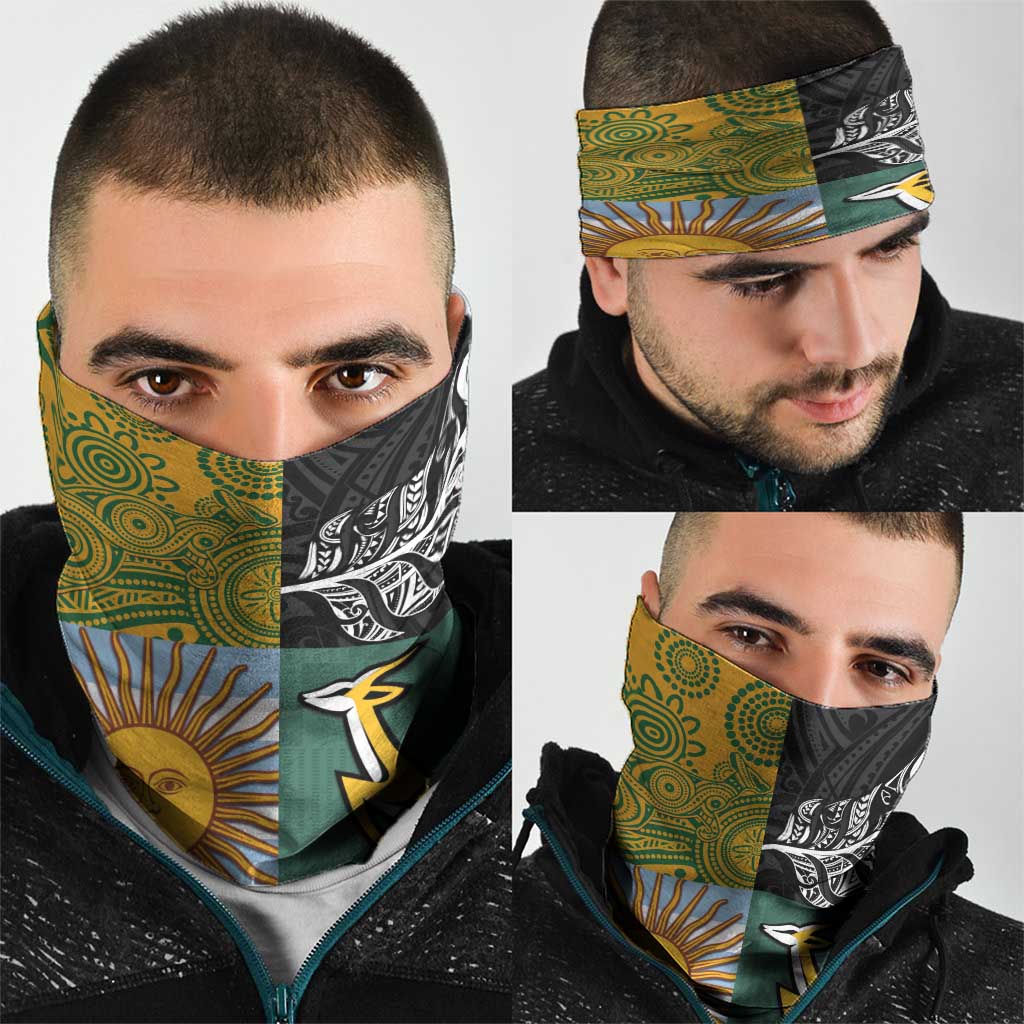 Rugby 2025 Championship Neck Gaiter Combination of Southern Hemisphere Countries - Wonder Print Shop