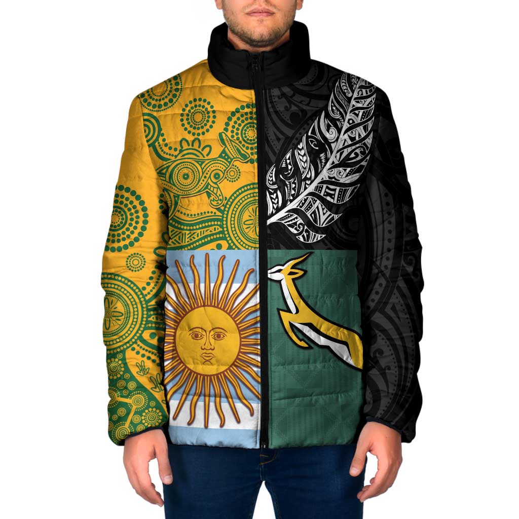 Personalised Rugby 2025 Championship Padded Jacket Combination of Southern Hemisphere Countries - Wonder Print Shop