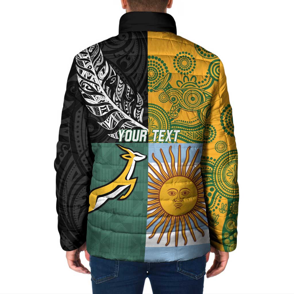 Personalised Rugby 2025 Championship Padded Jacket Combination of Southern Hemisphere Countries - Wonder Print Shop