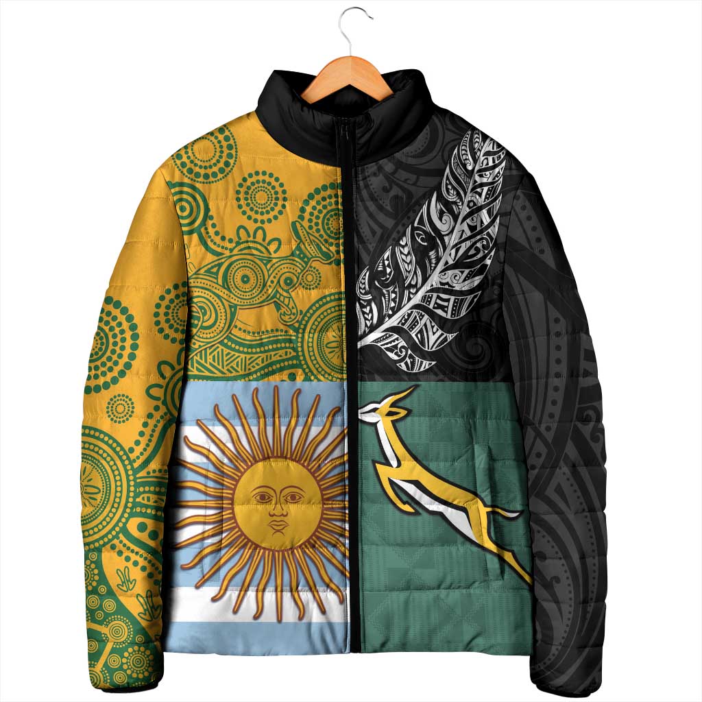 Personalised Rugby 2025 Championship Padded Jacket Combination of Southern Hemisphere Countries - Wonder Print Shop