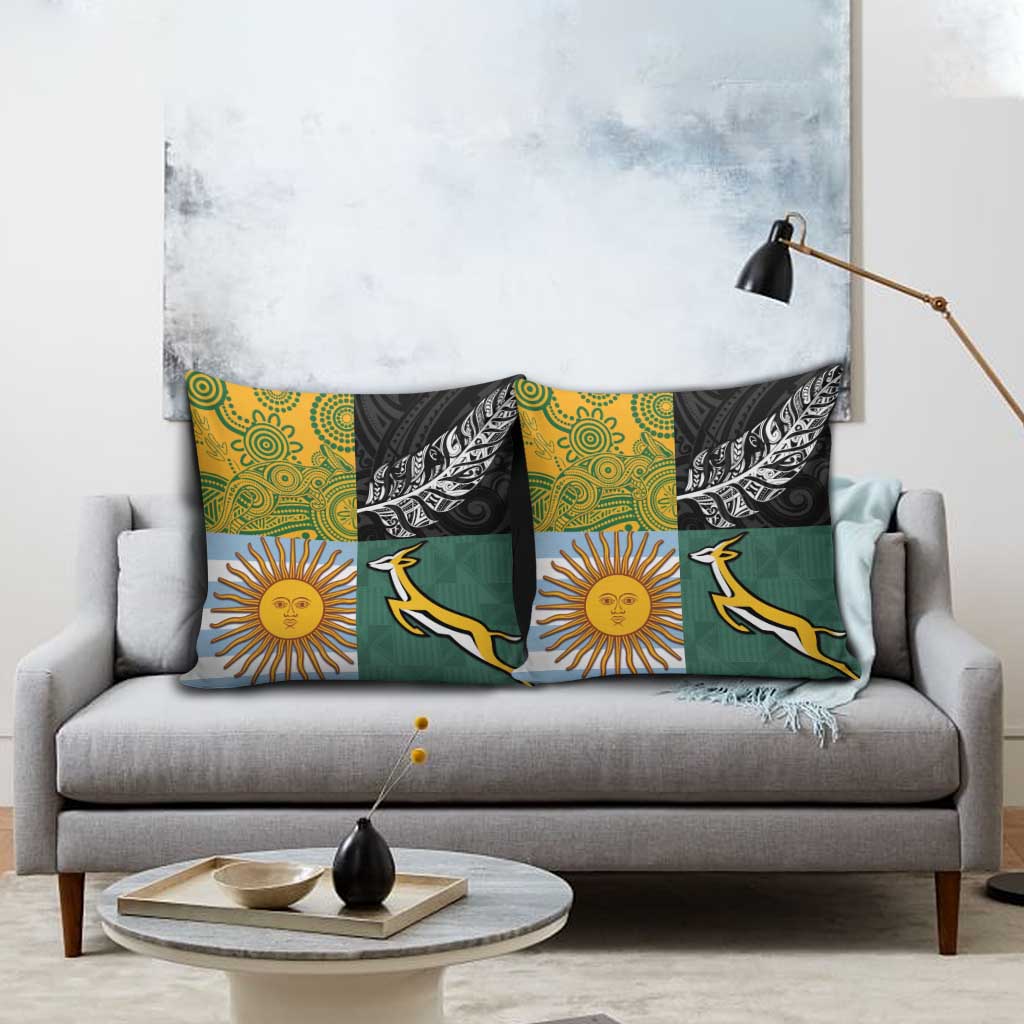 Rugby 2025 Championship Pillow Cover Combination of Southern Hemisphere Countries - Wonder Print Shop