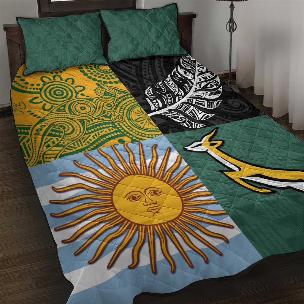 Rugby 2025 Championship Quilt Bed Set Combination of Southern Hemisphere Countries - Wonder Print Shop