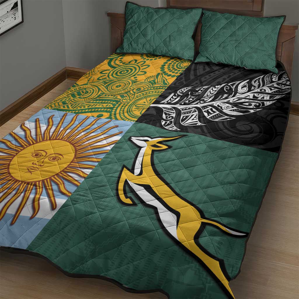 Rugby 2025 Championship Quilt Bed Set Combination of Southern Hemisphere Countries - Wonder Print Shop