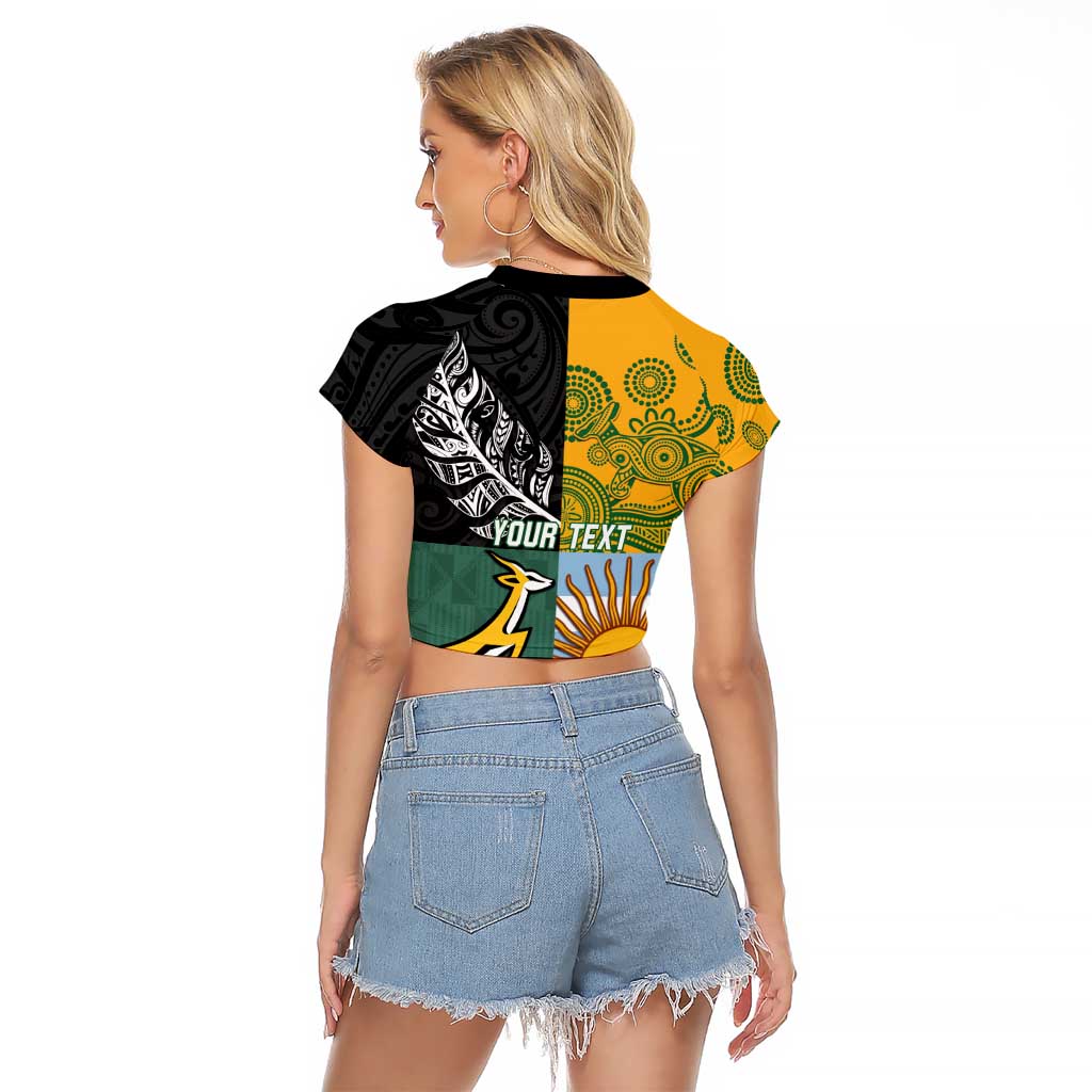 Personalised Rugby 2025 Championship Raglan Cropped T Shirt Combination of Southern Hemisphere Countries - Wonder Print Shop