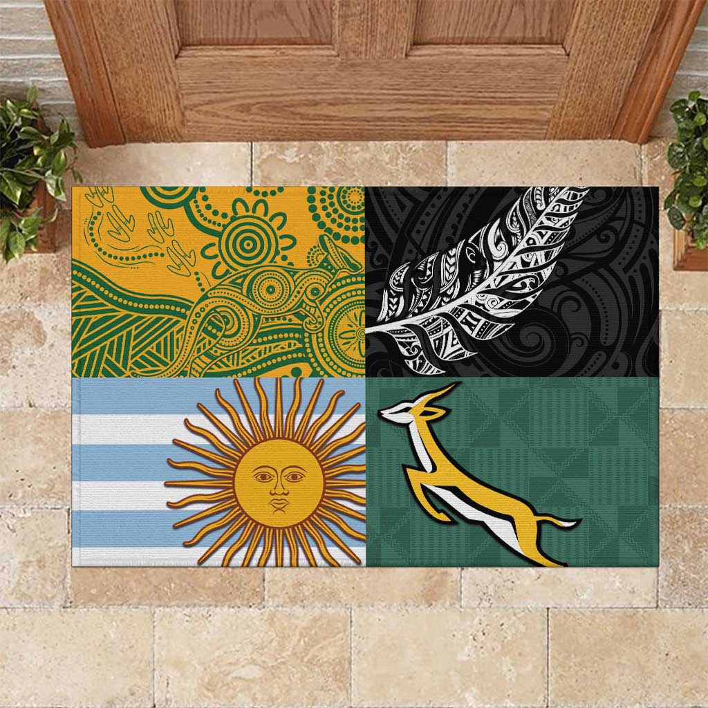 Rugby 2025 Championship Rubber Doormat Combination of Southern Hemisphere Countries - Wonder Print Shop