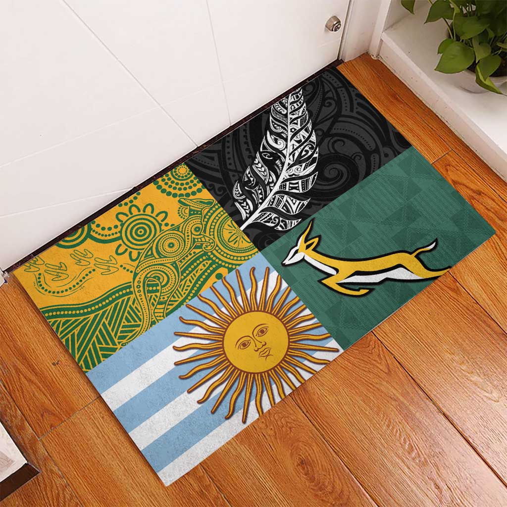 Rugby 2025 Championship Rubber Doormat Combination of Southern Hemisphere Countries - Wonder Print Shop
