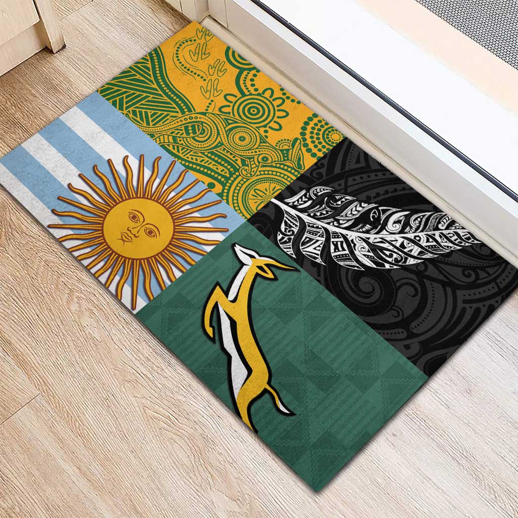 Rugby 2025 Championship Rubber Doormat Combination of Southern Hemisphere Countries - Wonder Print Shop