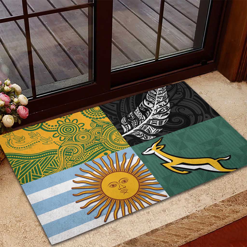 Rugby 2025 Championship Rubber Doormat Combination of Southern Hemisphere Countries - Wonder Print Shop