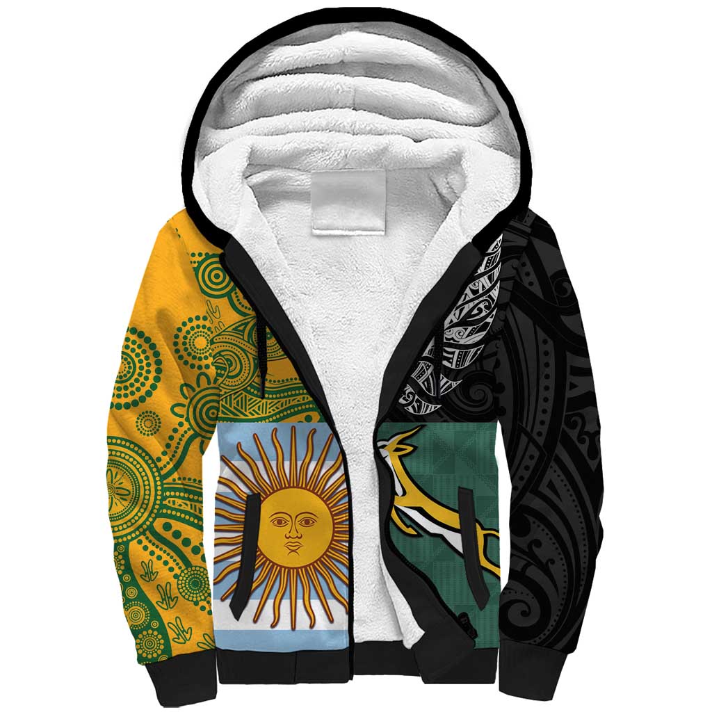 Personalised Rugby 2025 Championship Sherpa Hoodie Combination of Southern Hemisphere Countries - Wonder Print Shop