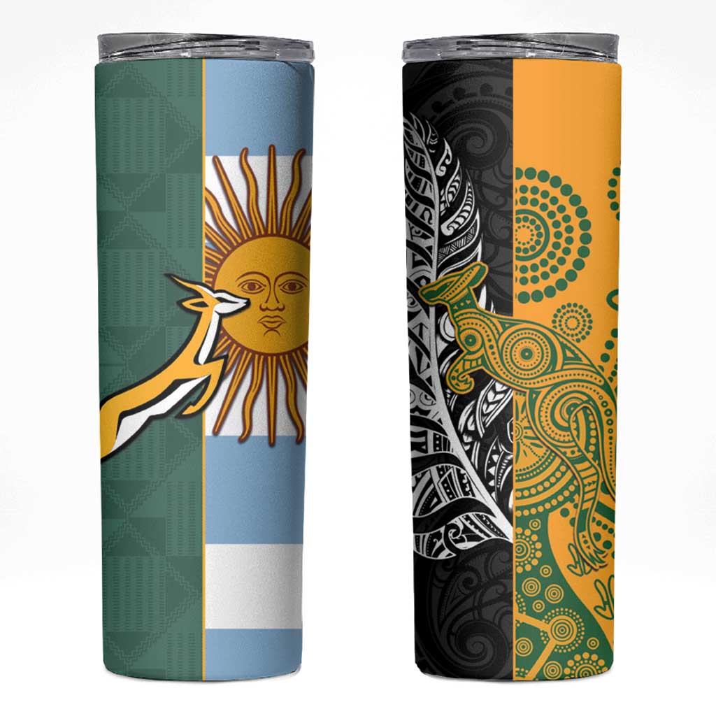 Rugby 2025 Championship Skinny Tumbler Combination of Southern Hemisphere Countries - Wonder Print Shop