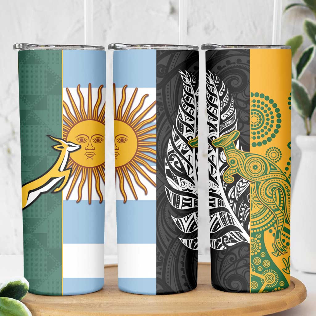 Rugby 2025 Championship Skinny Tumbler Combination of Southern Hemisphere Countries - Wonder Print Shop