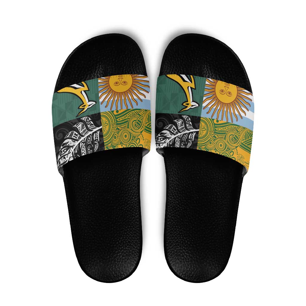 Rugby 2025 Championship Slide Sandals Combination of Southern Hemisphere Countries - Wonder Print Shop