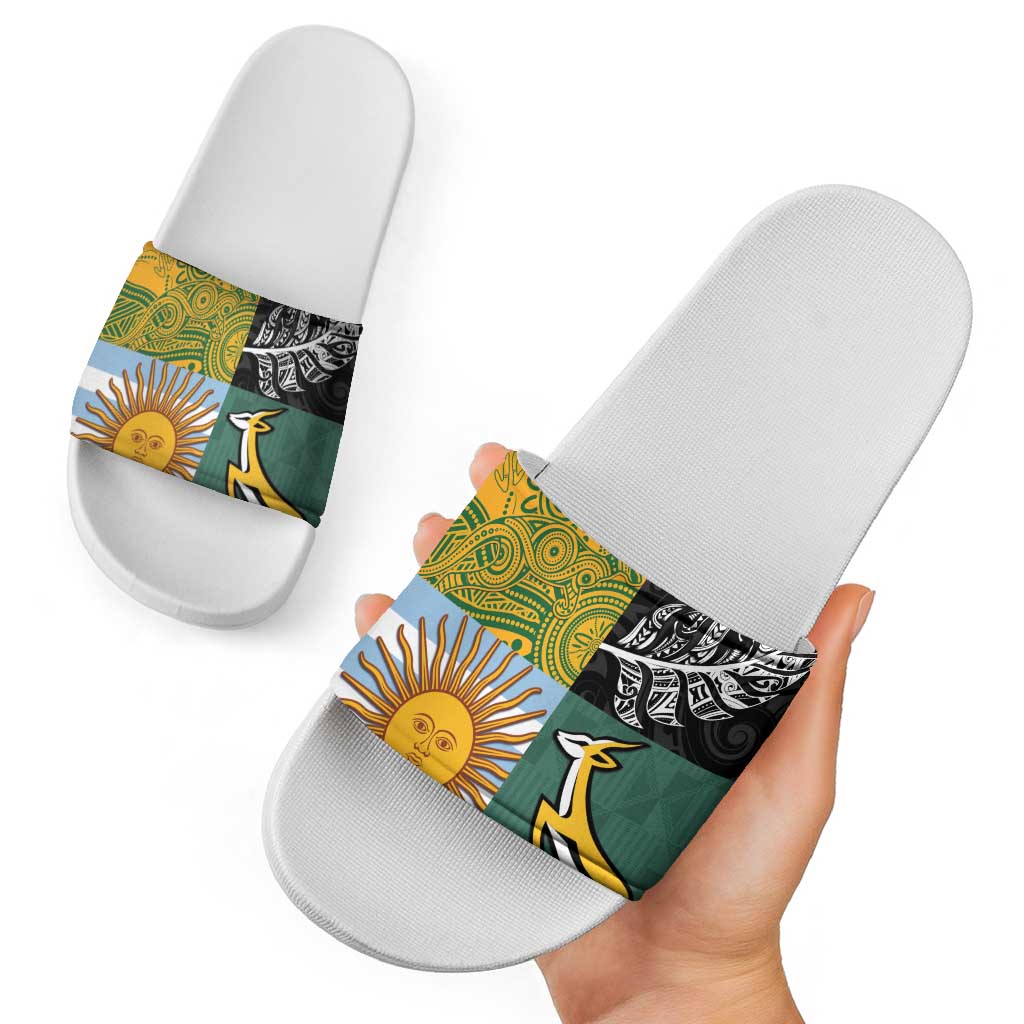 Rugby 2025 Championship Slide Sandals Combination of Southern Hemisphere Countries - Wonder Print Shop