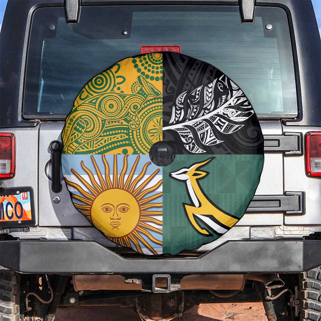 Rugby 2025 Championship Spare Tire Cover Combination of Southern Hemisphere Countries - Wonder Print Shop