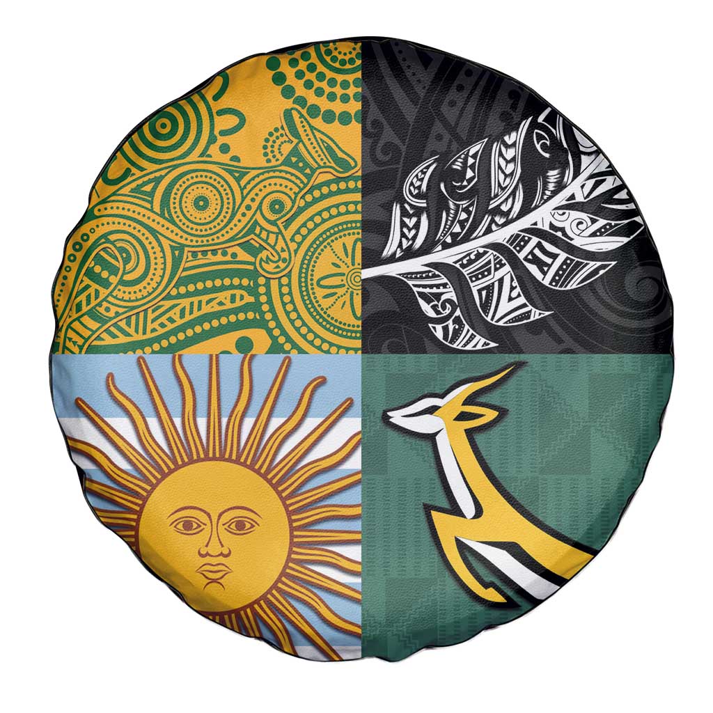 Rugby 2025 Championship Spare Tire Cover Combination of Southern Hemisphere Countries - Wonder Print Shop
