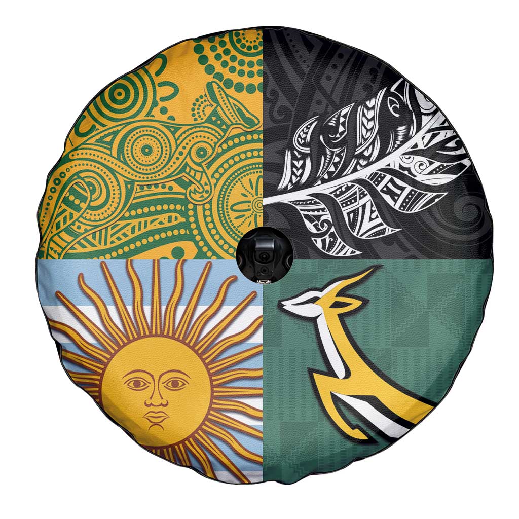 Rugby 2025 Championship Spare Tire Cover Combination of Southern Hemisphere Countries - Wonder Print Shop