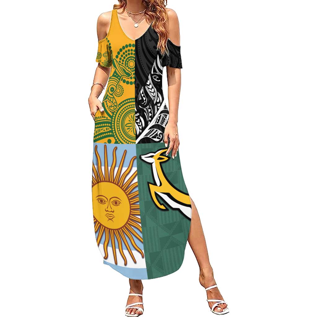 Personalised Rugby 2025 Championship Summer Maxi Dress Combination of Southern Hemisphere Countries - Wonder Print Shop