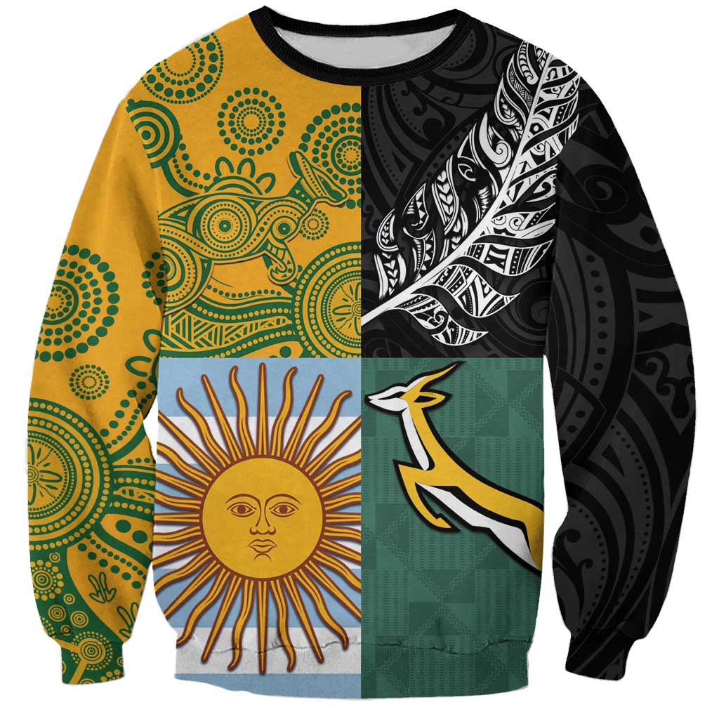 Personalised Rugby 2025 Championship Sweatshirt Combination of Southern Hemisphere Countries - Wonder Print Shop