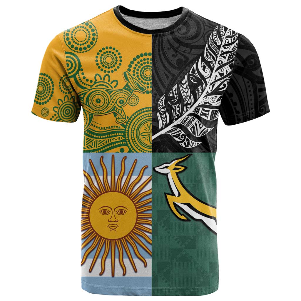 Personalised Rugby 2025 Championship T Shirt Combination of Southern Hemisphere Countries - Wonder Print Shop